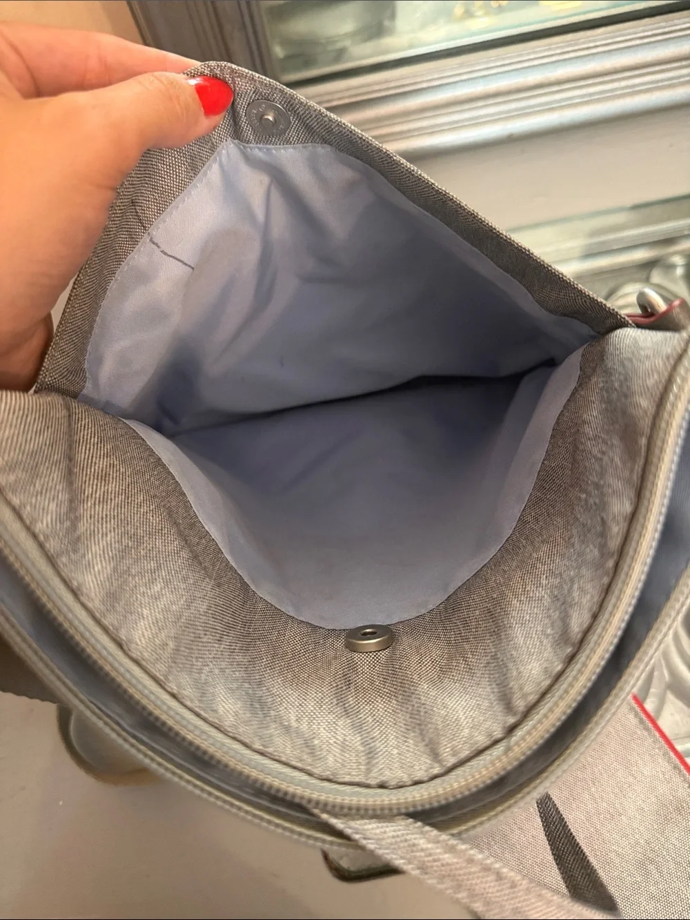 Baggallini Gray Crossbody Bag with Attached Wallet